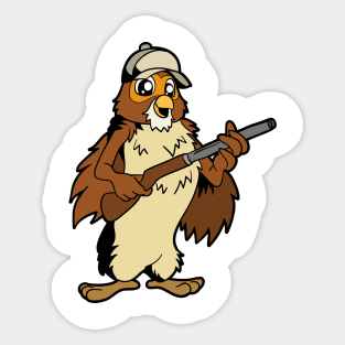 Owl with rifle - hunter Sticker